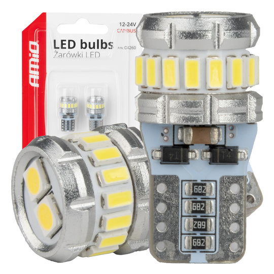 LED-lampa T10 W5W med CANBUS och vitt ljus