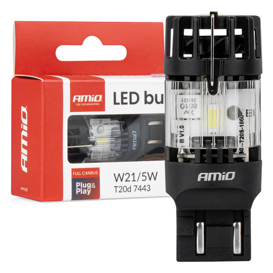 LED-lampa T20D 7443 W21/5W med vitt ljus