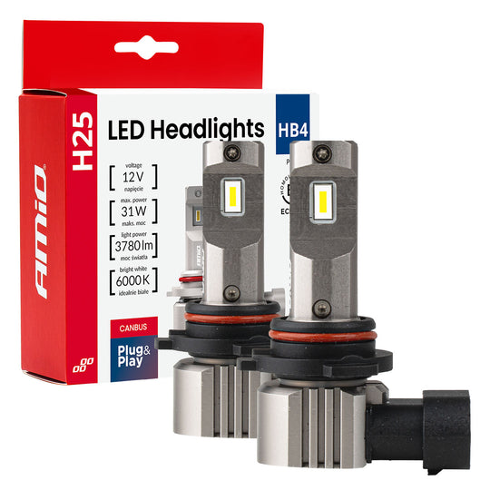 LED-strålkastarlampa H25 HB4 9006 med CANBUS