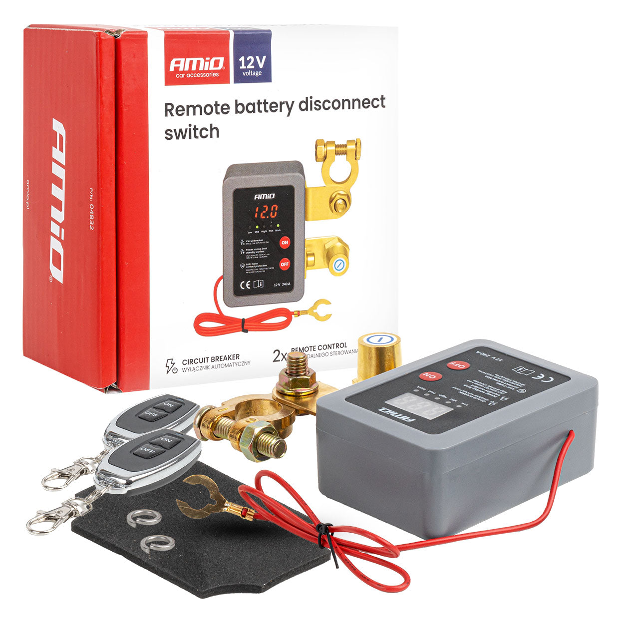 Fjernbetjent batteriafbryder 12V 240A
