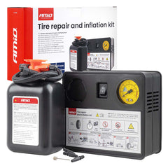 Däckreparations- och pumpkit med 12 V-kompressor och 31 mm cylinder