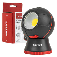 Avtagbar LED-inspektionslampa med COB-LED och 2200 mAh-batteri