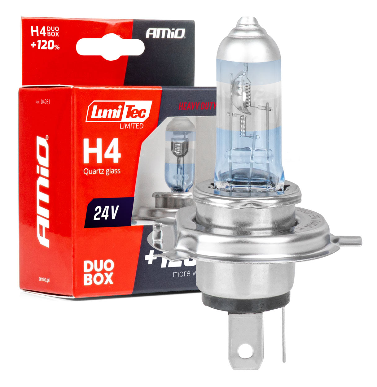 H4-halogenlampor 24 V 75/70 W LumiTec LIMITED +120% DUO