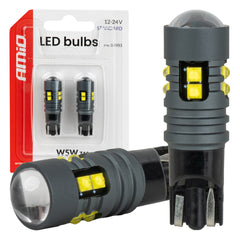 Vit T10 LED-lampa med 10 SMD 2525-LED:er