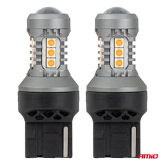 Orange LED-lampa med 7440-sockel