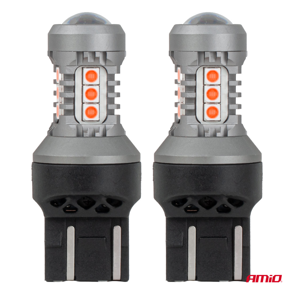 LED-lampa 7443 W21/5W med rött ljus
