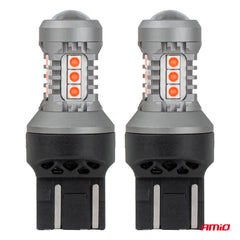 LED-lampa 7443 W21/5W med rött ljus