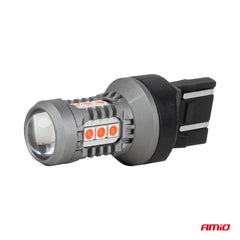 Röd 12/24 V LED-lampa med 7443-sockel