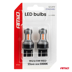 7443 W21/5W LED-lampa med 15 SMD 3030-LED