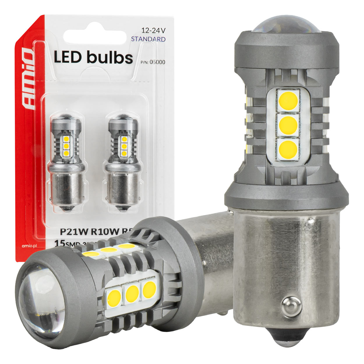 LED-lampa BA15S/P21W med vitt ljus