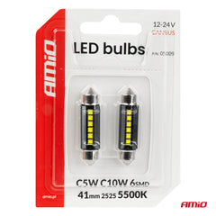LED-lampa med 6 SMD 2525-LED och vit belysning