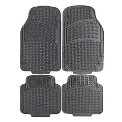 Set med fyra universella svarta bilmattor i PVC