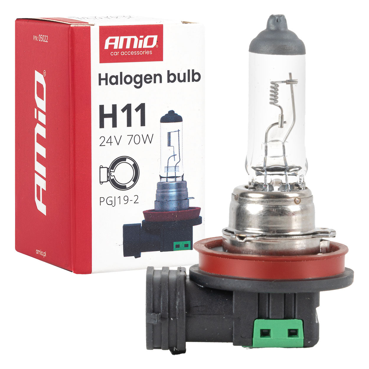 H11-halogenlampa 24 V 70 W med PGJ19-2-sockel