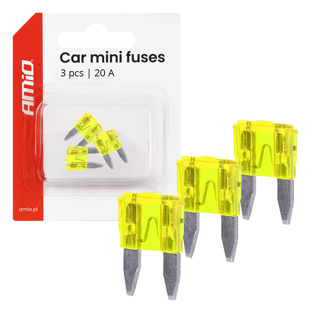 MINI bilsäkringar 20A i blisterförpackning