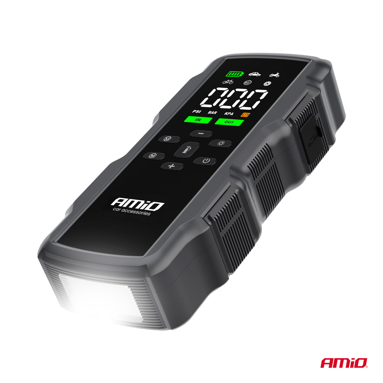 Jump starter 12V til nødstart og oppumpning