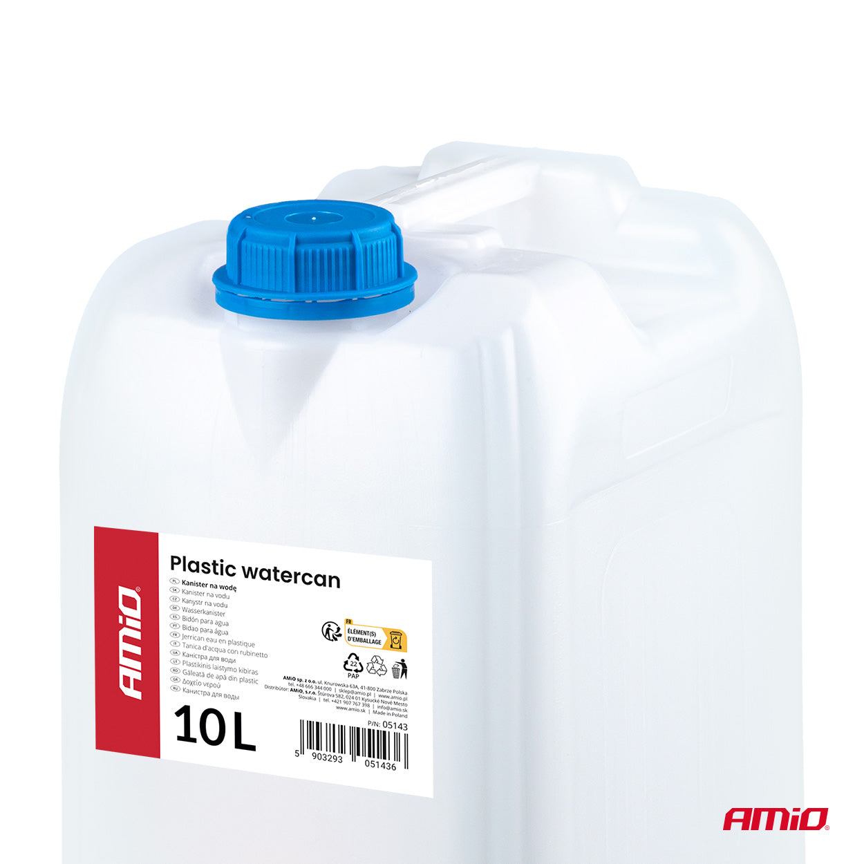 10 liters vattendunk i vit plast