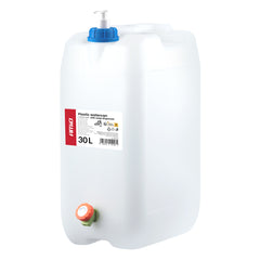 Vit vattendunk 30 liter med kran och tvåldispenser