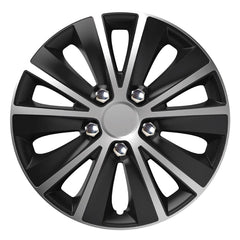 Versaco hjulsida Rapide NC 14 tum i silver och svart med krommutter-look