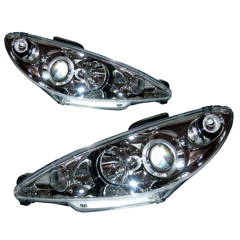 Framlyktor i vitt för Peugeot 206 1998-2002