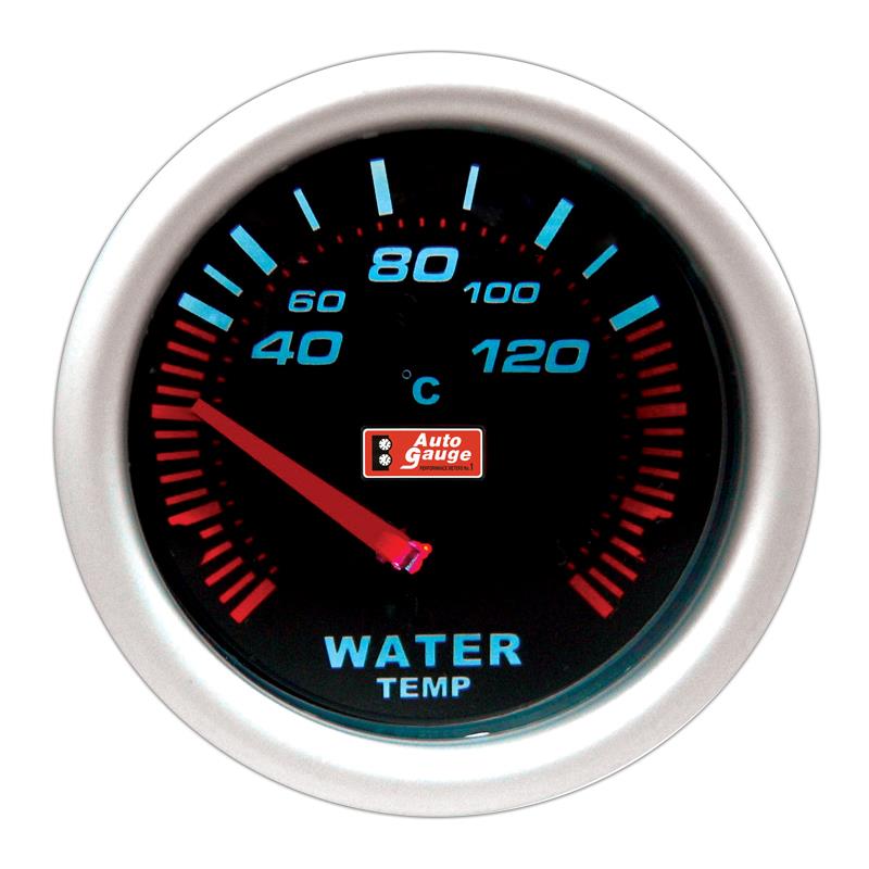 Vattentemperaturmätare svart 5,8 cm Auto Gauge