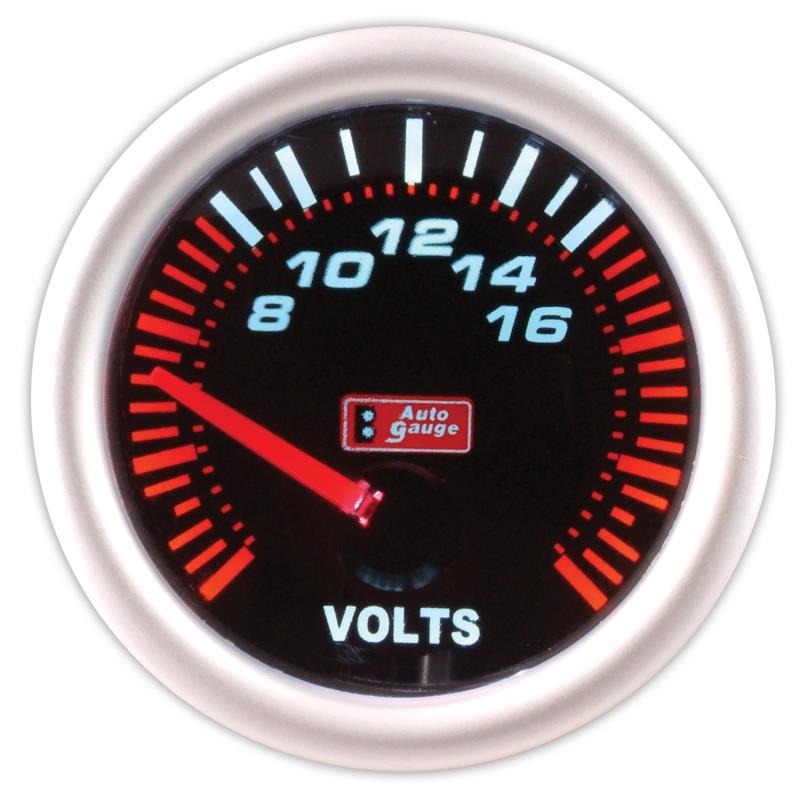 Voltmätare svart 2 tum Auto Gauge