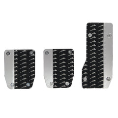 Pedalset med halkskyddad yta 3 delar silver/svart