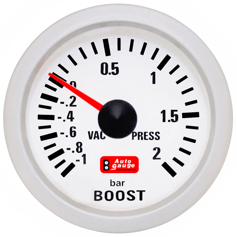 Barometer vit 2 tum Auto Gauge