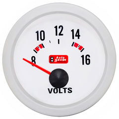 Voltmeter vit 2 tum Auto Gauge