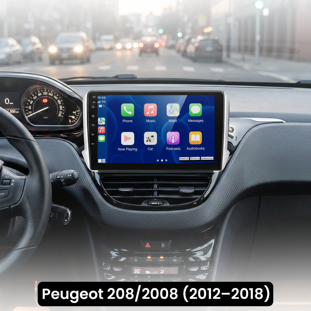 Peugeot 208/2008 12-18 - 10,1" radio med Apple CarPlay och Android Auto