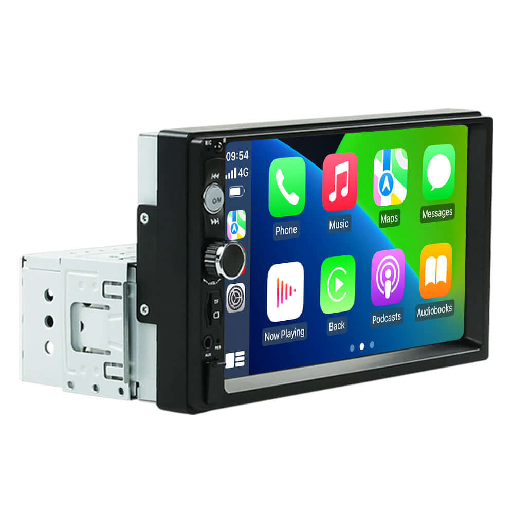 Universell - 7" 1-DIN-radio med Apple CarPlay och Android Auto (kabel) – Bilmedie.se