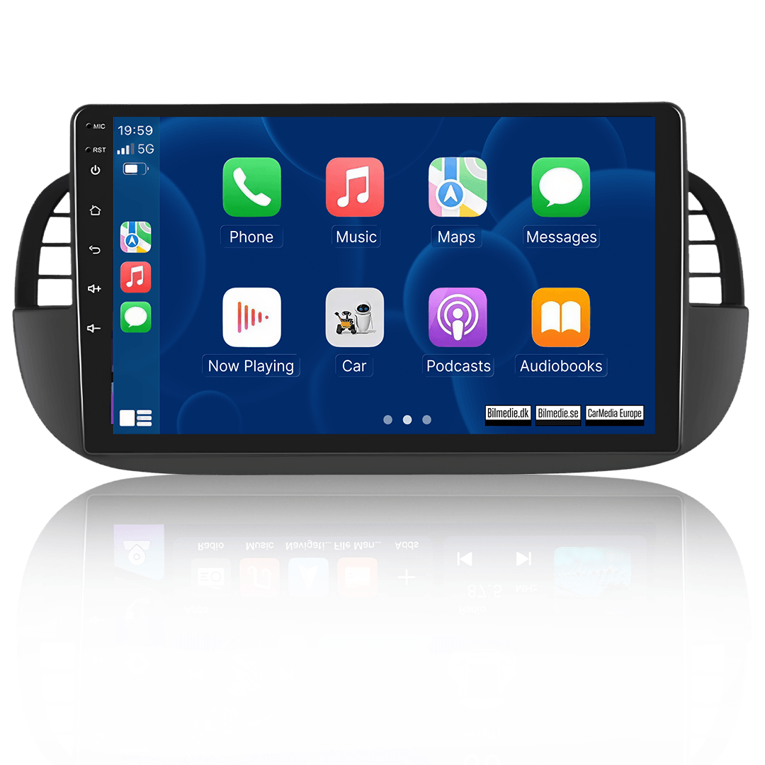 Fiat 500 07-15 - 9" radio med Apple CarPlay och Android Auto 