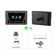 5” CarPlay för motorcykel – Trådlös Apple CarPlay & Android Auto (IP67) skärm med tillbehör