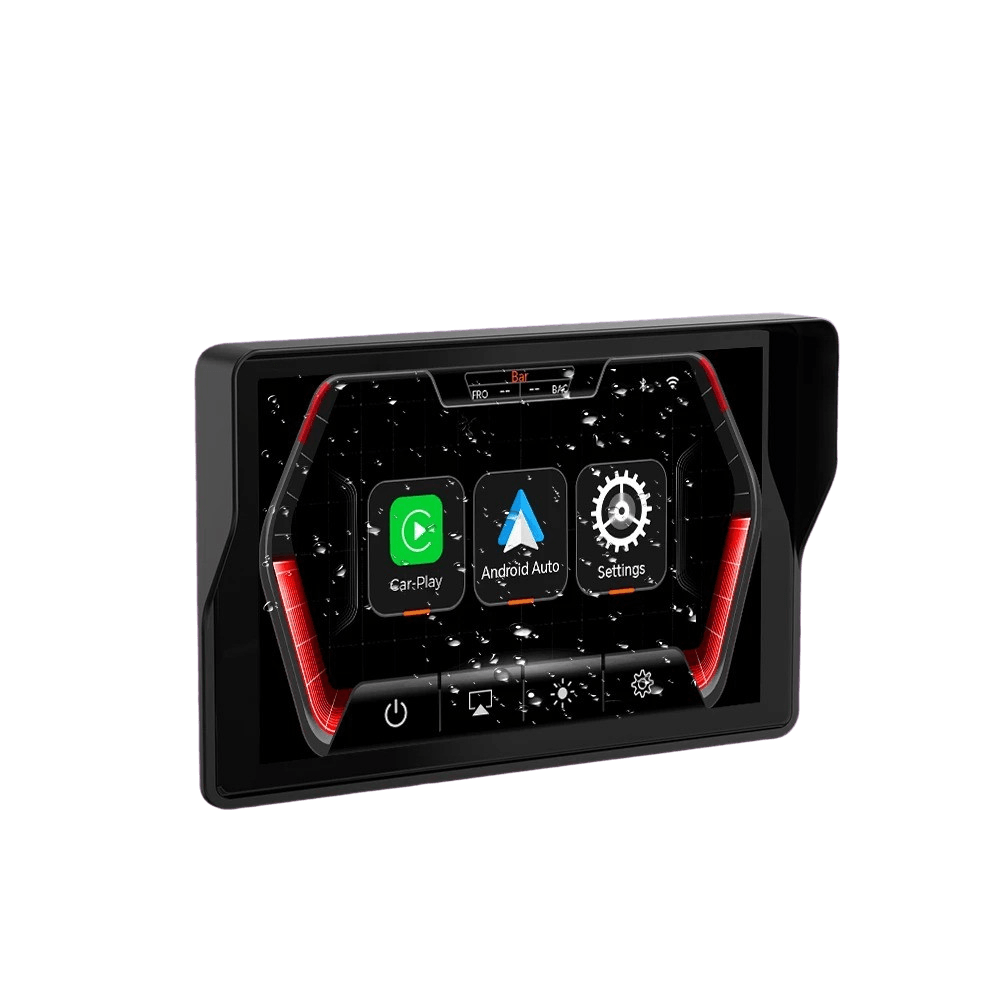5” CarPlay för motorcykel – Trådlös Apple CarPlay & Android Auto (IP67) skärm med tydlig visning och appar