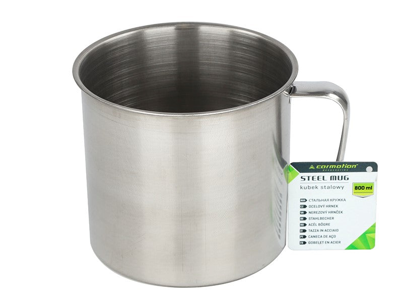 Stålmugg för resor och hemmet med handtag