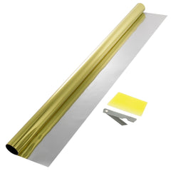 Solfilm för bilrutor i guld och silver 75x300 cm