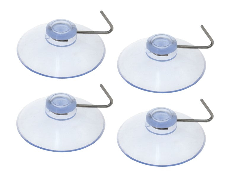 Transparenta sugkoppar med metallkrokar 40 mm, 4 st