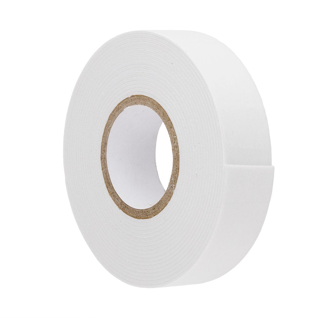 Dubbelhäftande skumtejp 1 mm x 19 mm x 3 m i vit