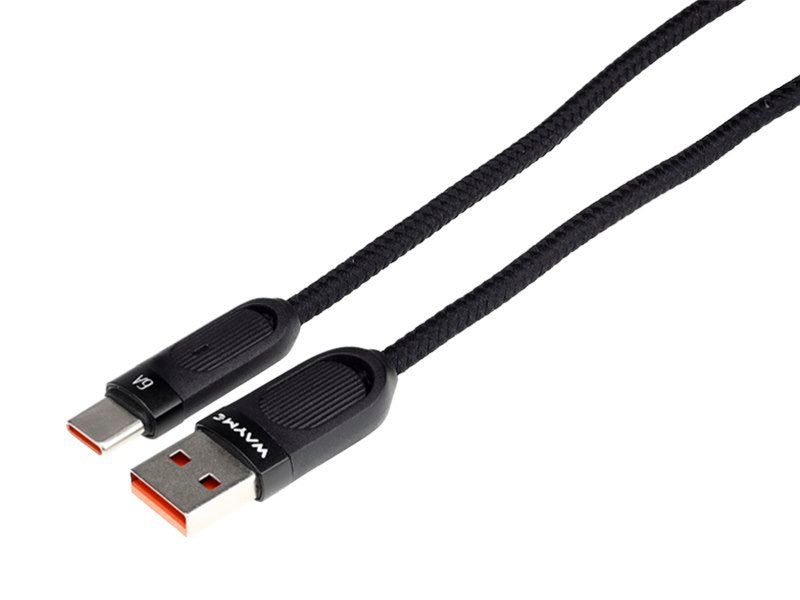 USB till USB-C-kabel med mikrofiberflätning och spiralform