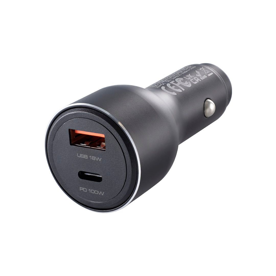 WAYME billaddare 12/24V med USB-C PD 100W och USB-A QC 18W