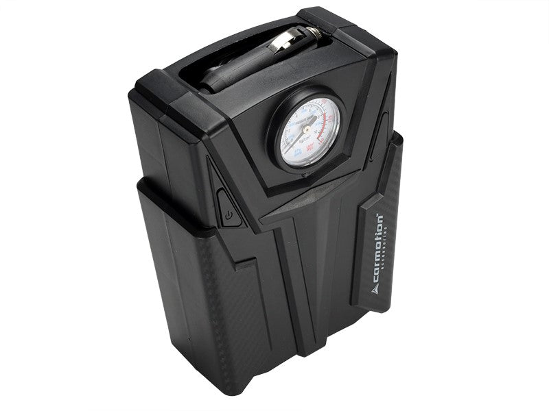 CARMOTION 12V luftkompressor med analog tryckmätare och adaptrar