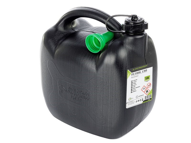 Oval bensindunk i plast 10 l från CARMOTION i svart