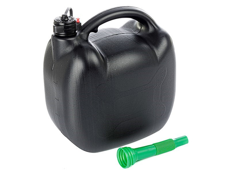 Bensindunk i plast 10 l oval svart med lock