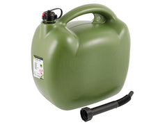 Oval bränsledunk 20 liter i khaki med tratt