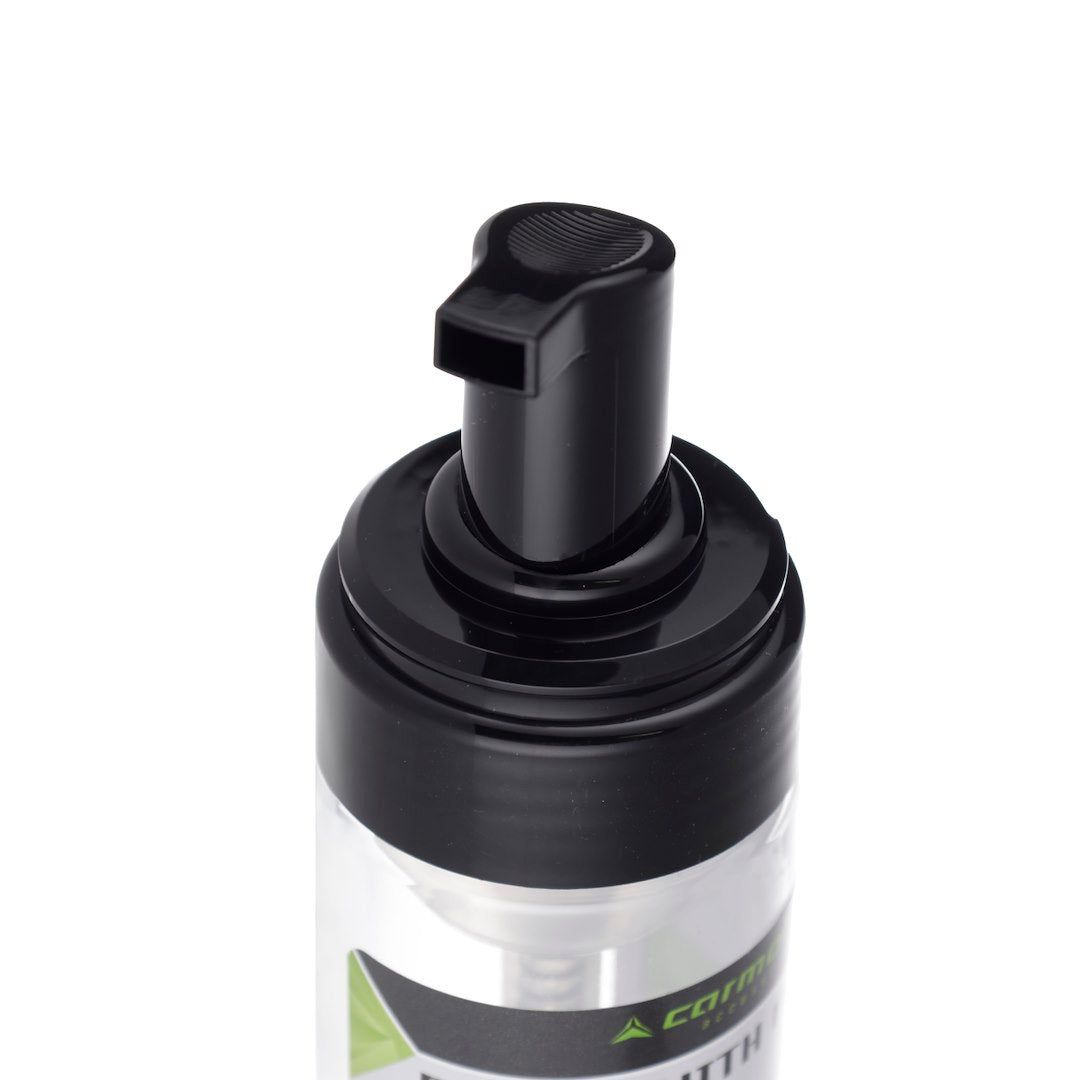 Transparent skumflaska med svart pump och lock, 150 ml