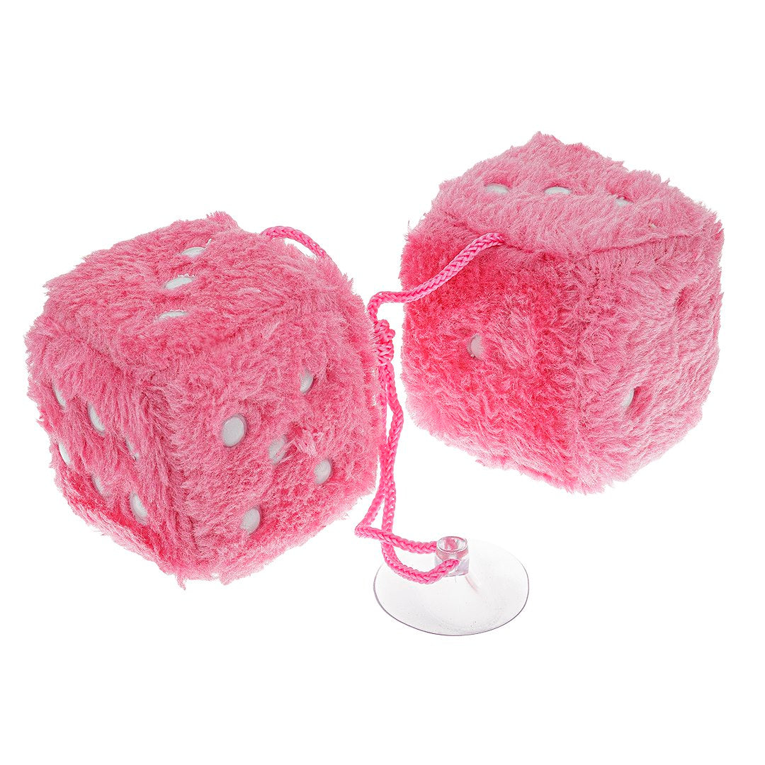 Plyschtärningar till bil 60x60 mm i rosa