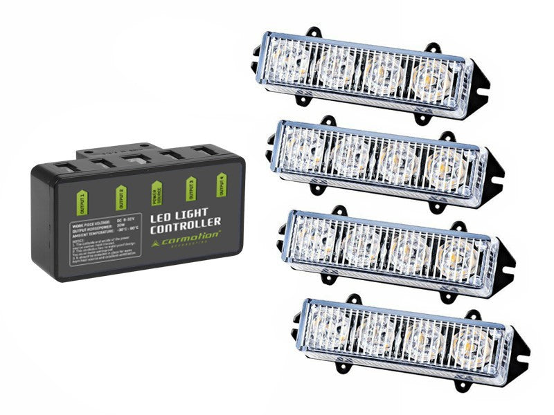 Set med 4 orange varningsljus för 12V-fordon