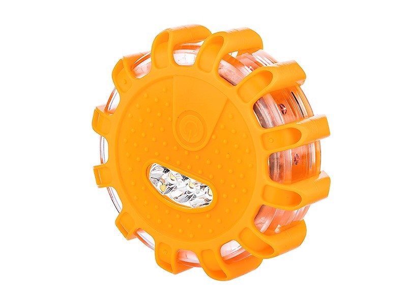 Orange varningslampa med magnet och krok, 12 LED och 3 LED