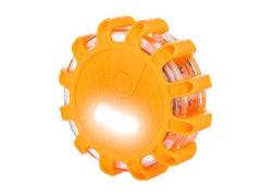 Orange varningslampa med magnetisk montering och krok