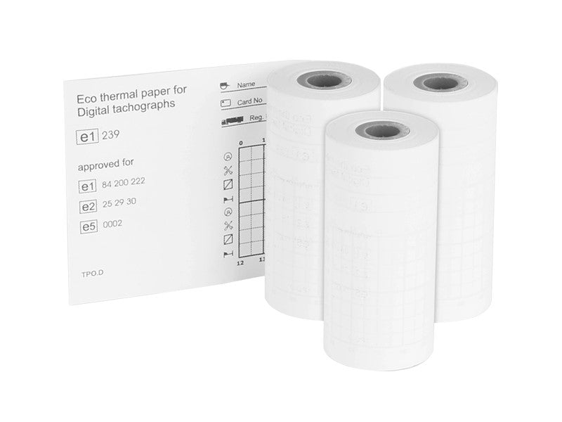 Färdskrivarpapper för digital färdskrivare, 3 rullar x 8 m