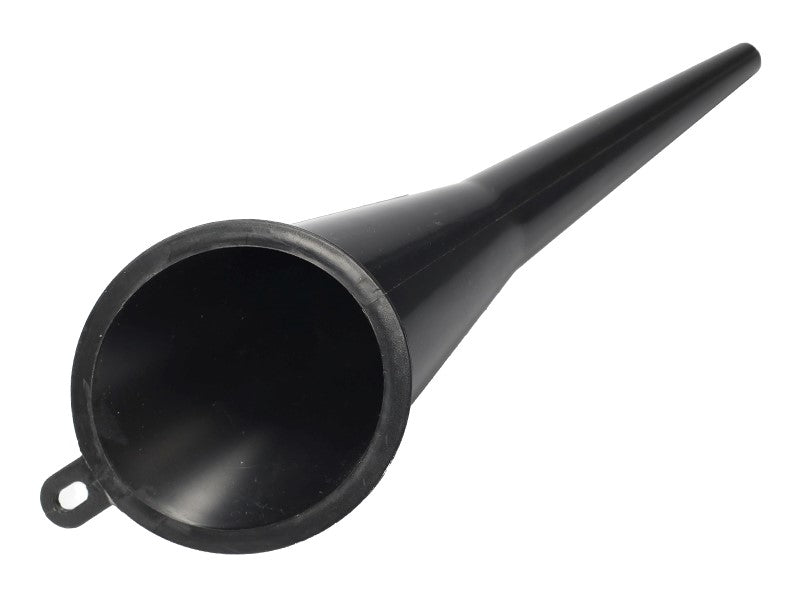 Vinklad tratt med 8 cm öppning och en längd på 29 cm